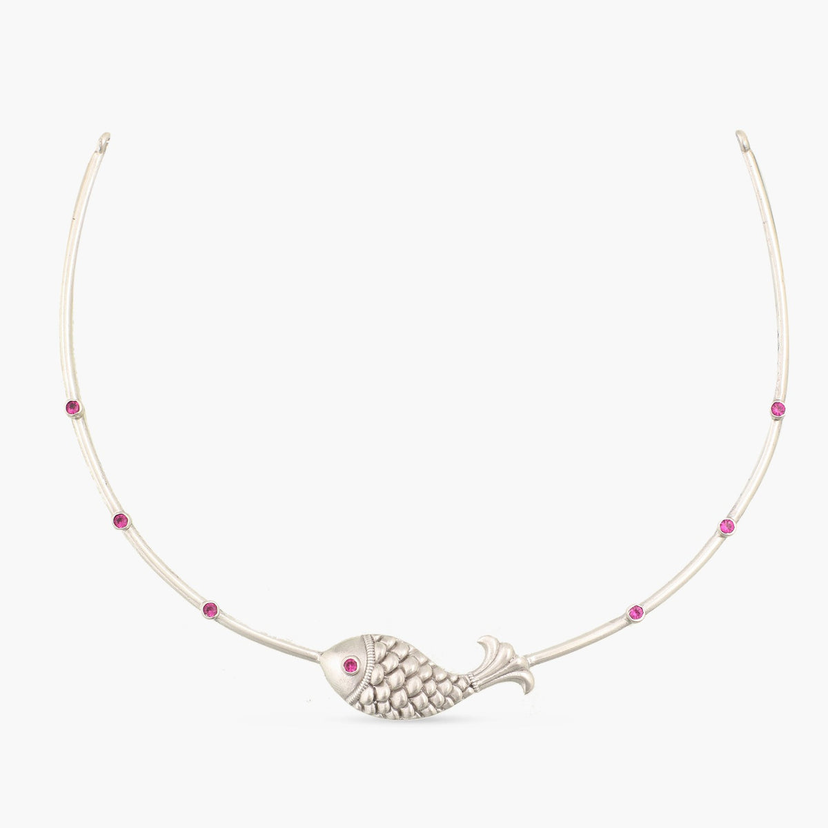 Statement Fish Oxidized Hasli Necklace