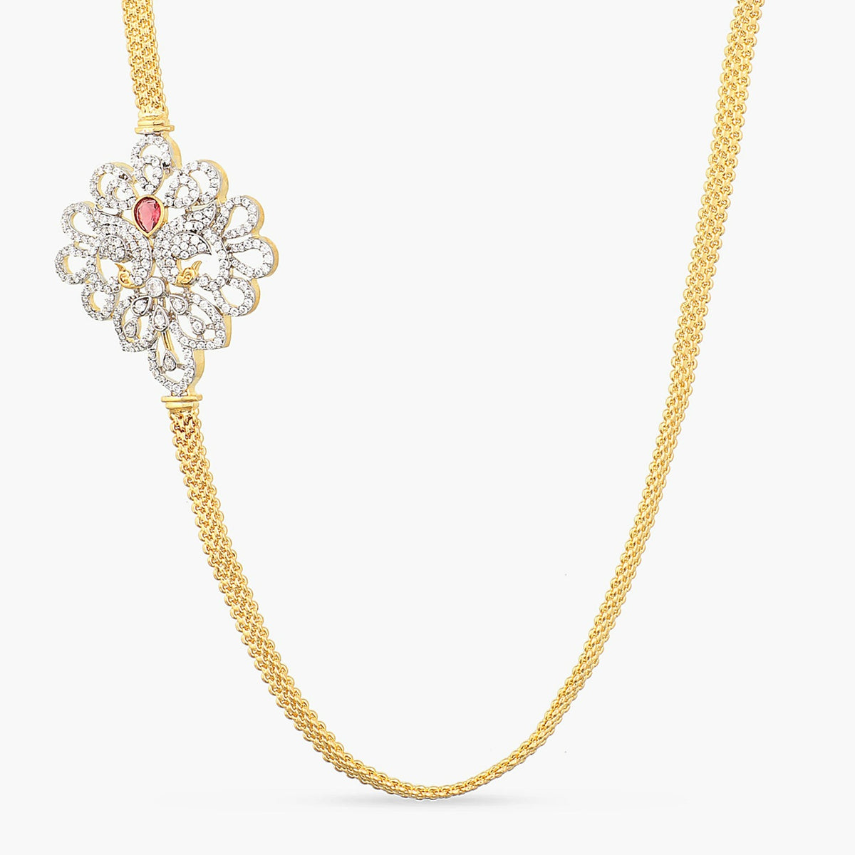Lotte Nakshatra CZ Side Pendant Necklace