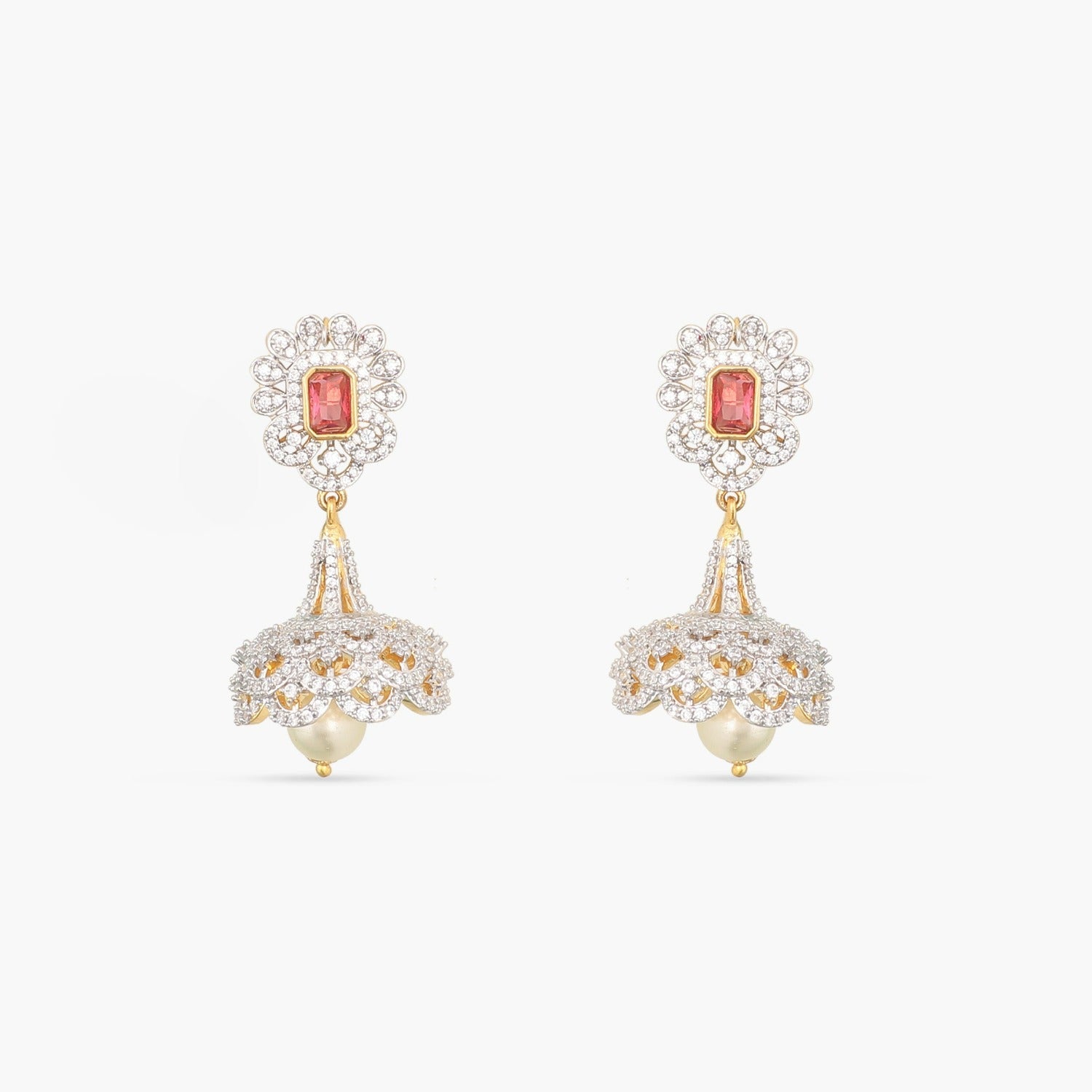 Laura Nakshatra CZ Jhumka Earrings