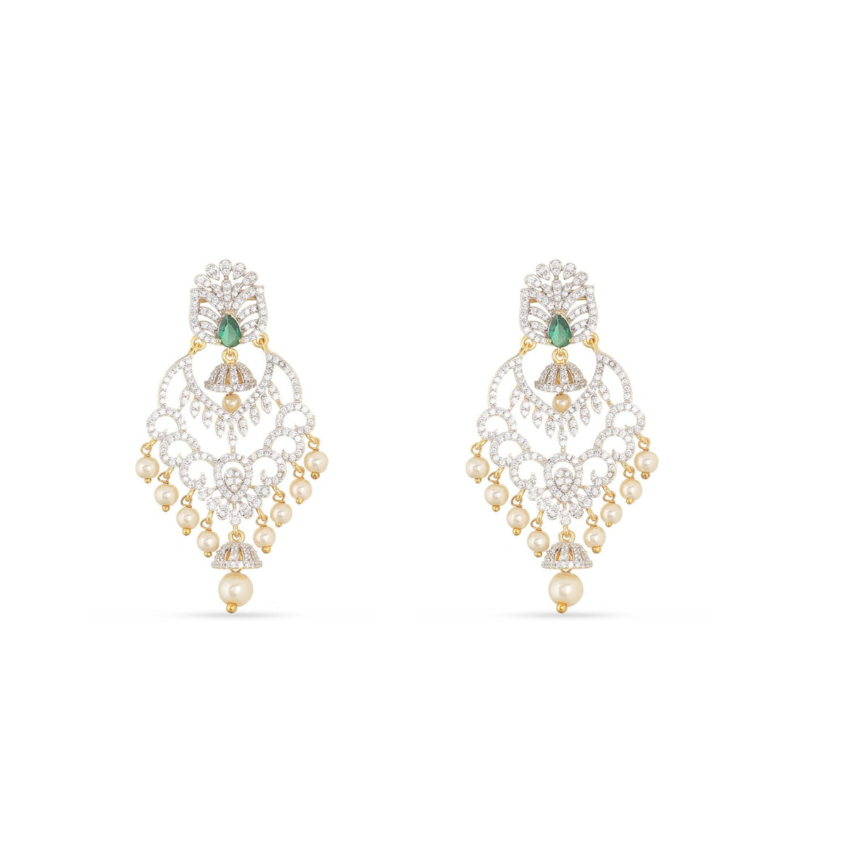 Jane Nakshatra CZ Chandbali Earrings