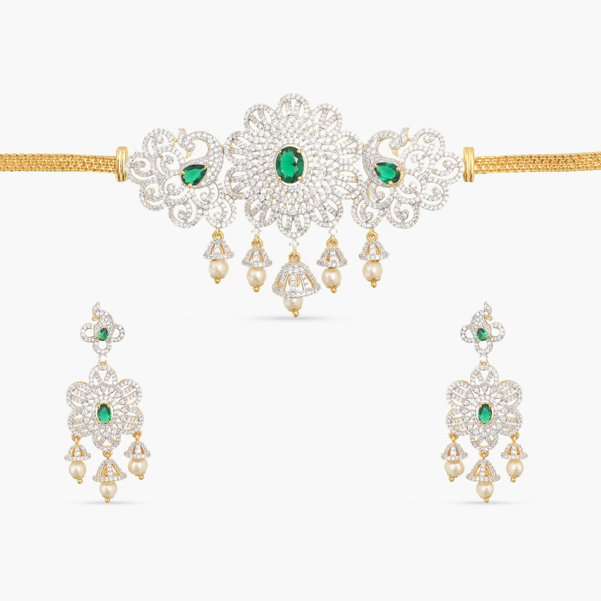 Agnes Nakshatra CZ Mini Choker Set 