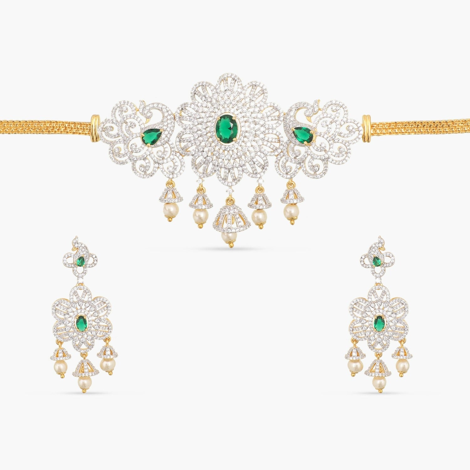 Agnes Nakshatra CZ Mini Choker Set 