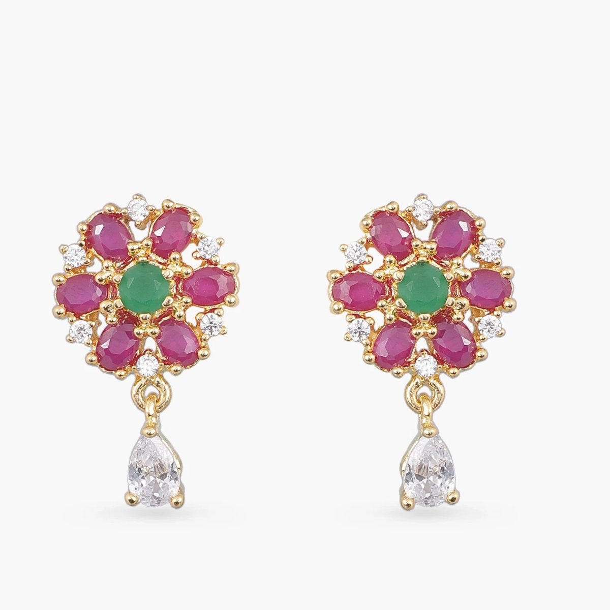 Love birds, Designer CZ stone earrings for women -LR001LBA – www.soosi.co.in