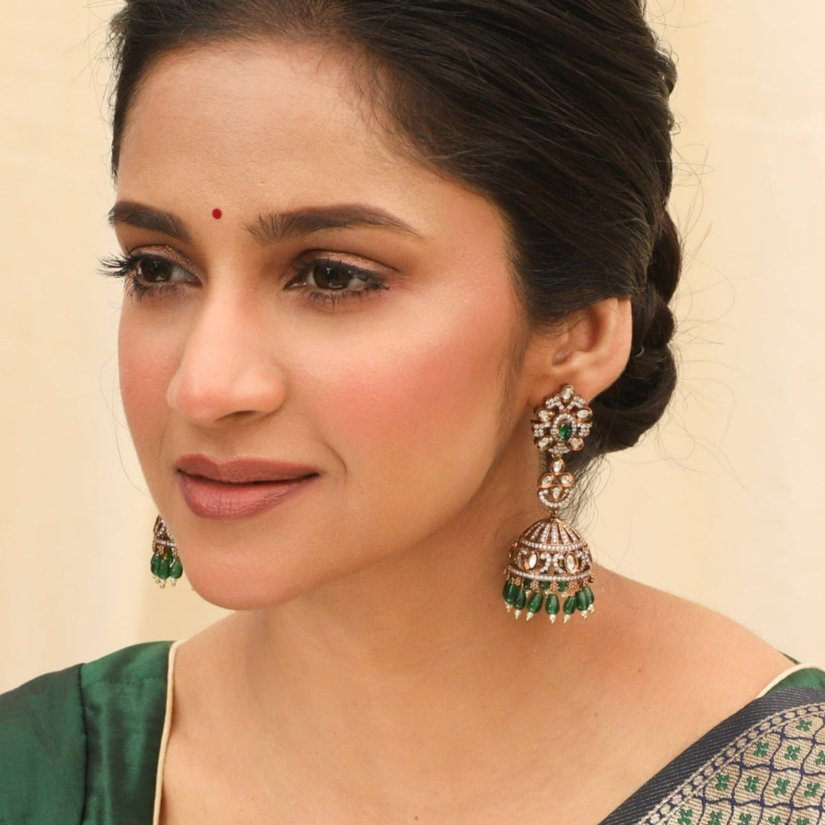 Esther Nakshatra CZ Jhumka Earrings