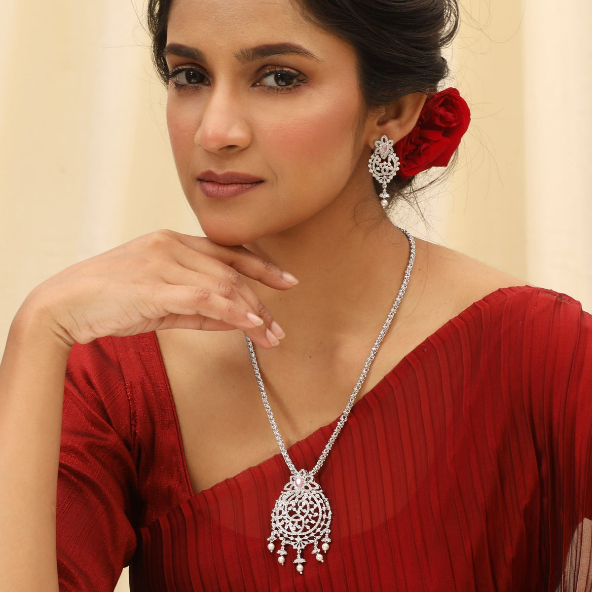 Molly Nakshatra CZ Pendant Set 