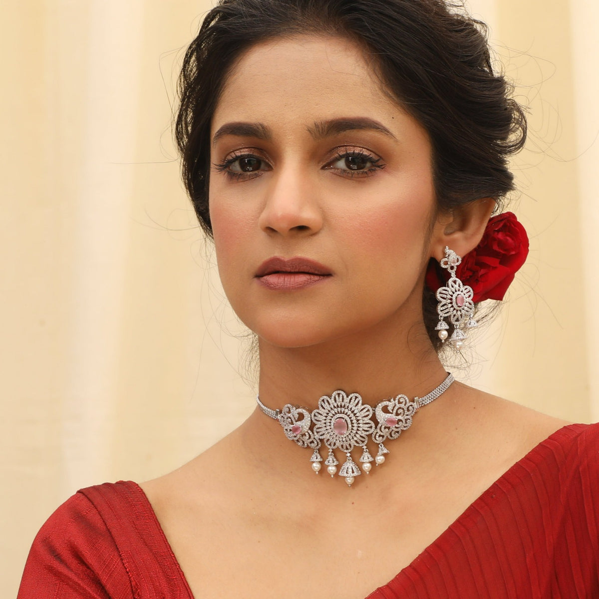 Agnes Nakshatra CZ Mini Choker Set 