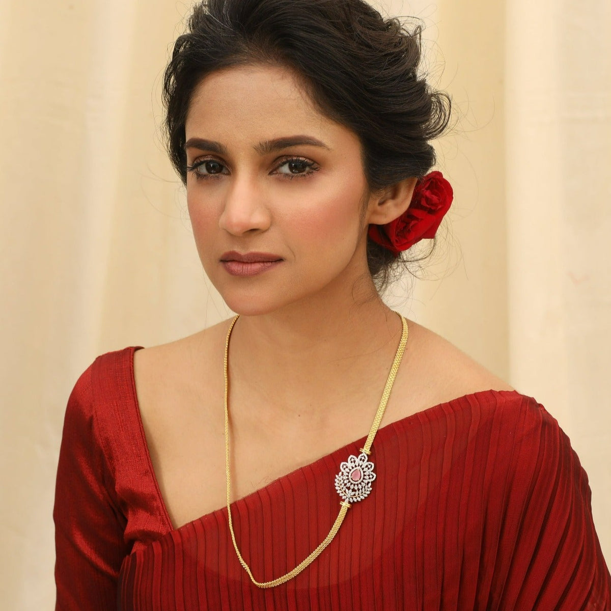 Josia Nakshatra CZ Side Pendant Necklace