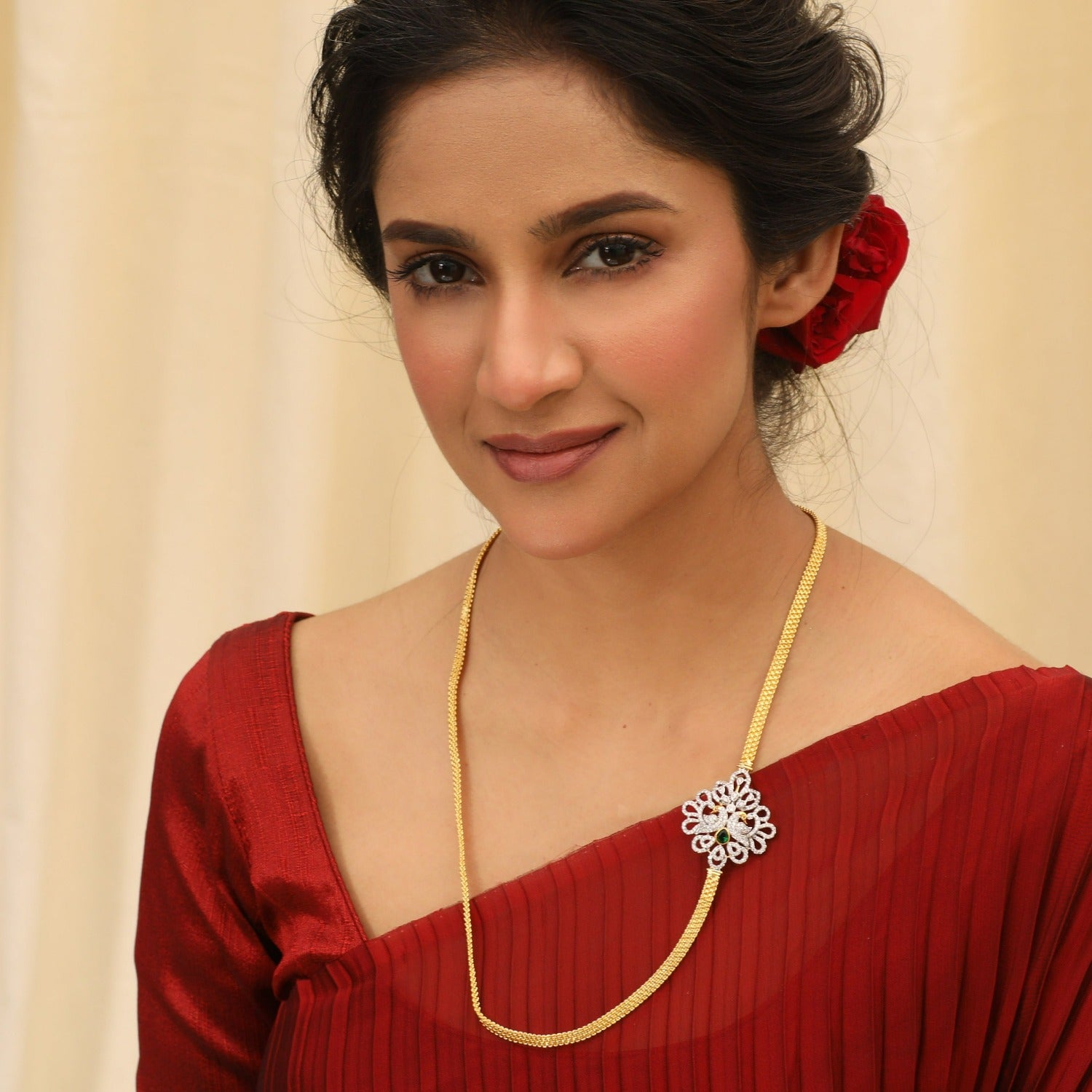 Lotte Nakshatra CZ Side Pendant Necklace