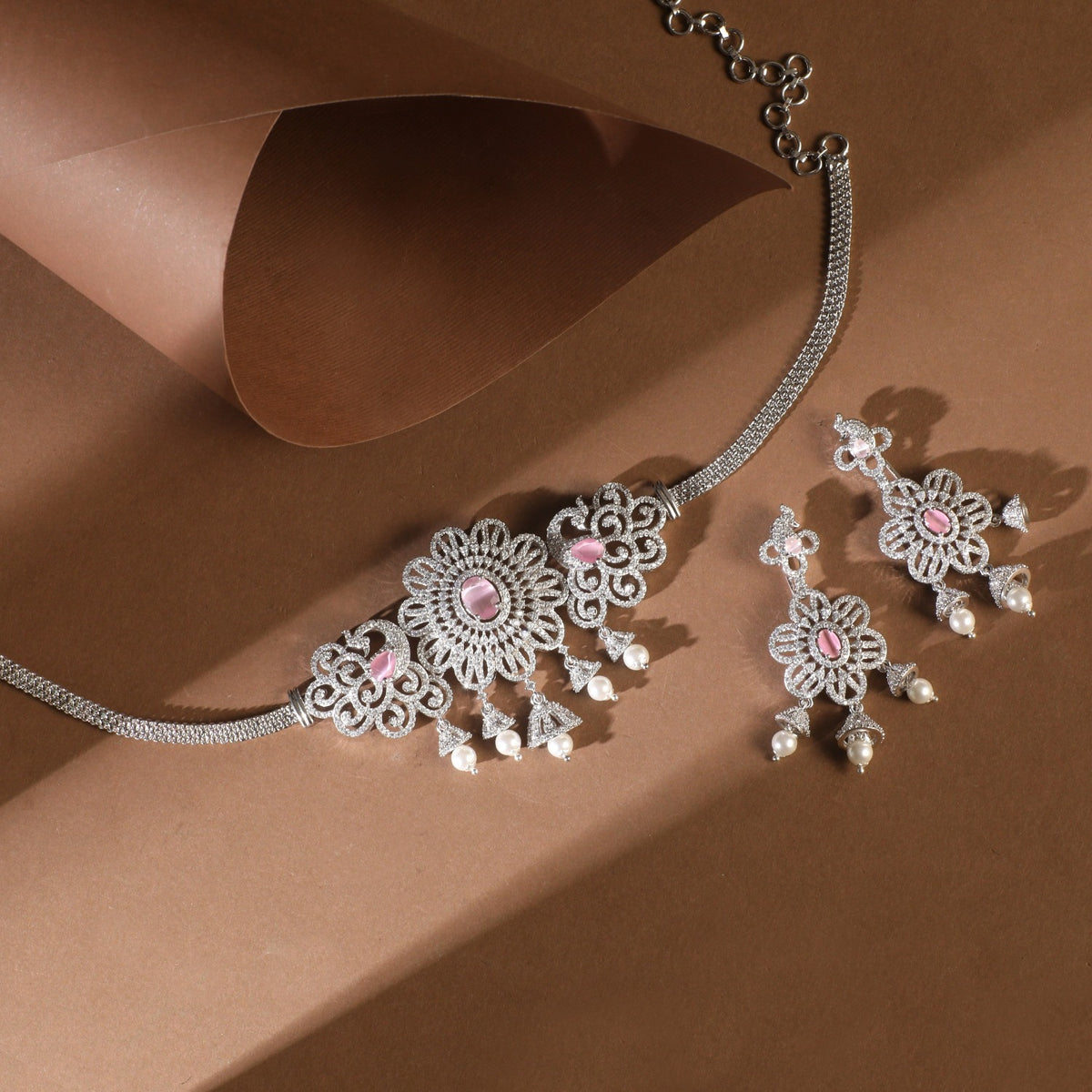 Agnes Nakshatra CZ Mini Choker Set 