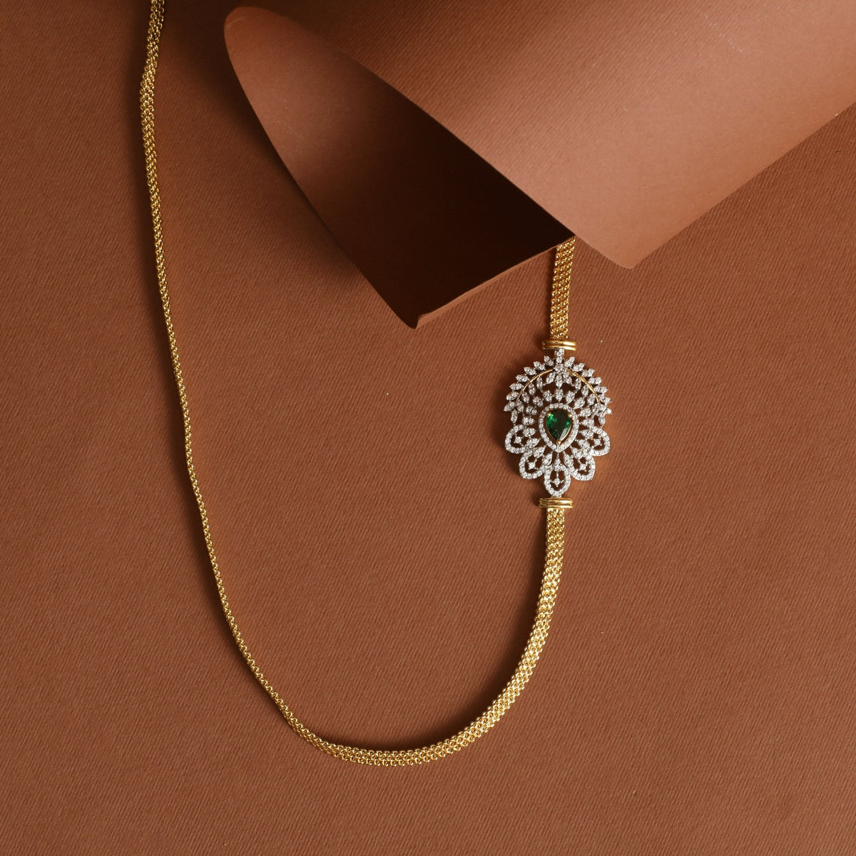 Josia Nakshatra CZ Side Pendant Necklace