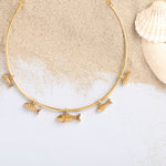 Hooked Fish Oxidized Hasli Necklace