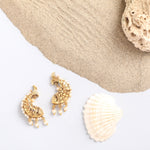 Fish and Pearl Oxidized Classic Earrings