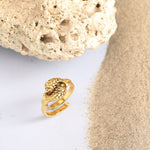Double Fish Oxidized Finger Ring