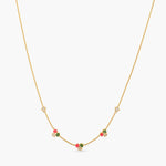 Pansy Floral CZ Simple Necklace