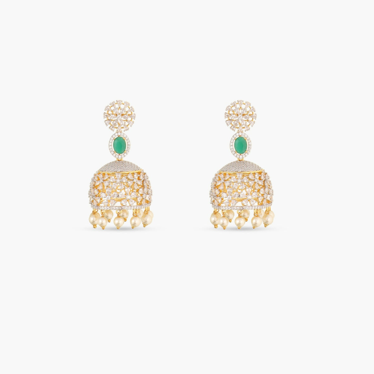 Terra Nakshatra CZ Jhumka Earrings