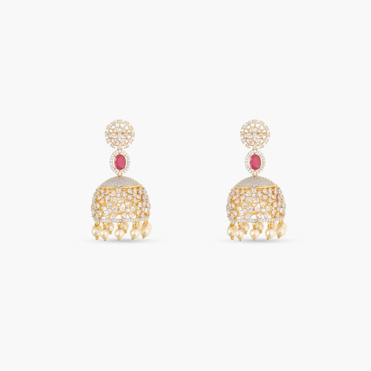 Terra Nakshatra CZ Jhumka Earrings
