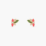 Pansy Floral CZ Flare Stud Earrings
