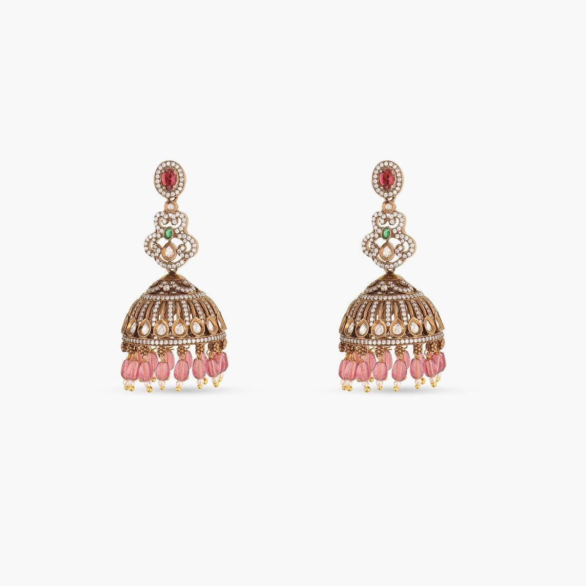 Gene Nakshatra CZ Jhumka Earrings