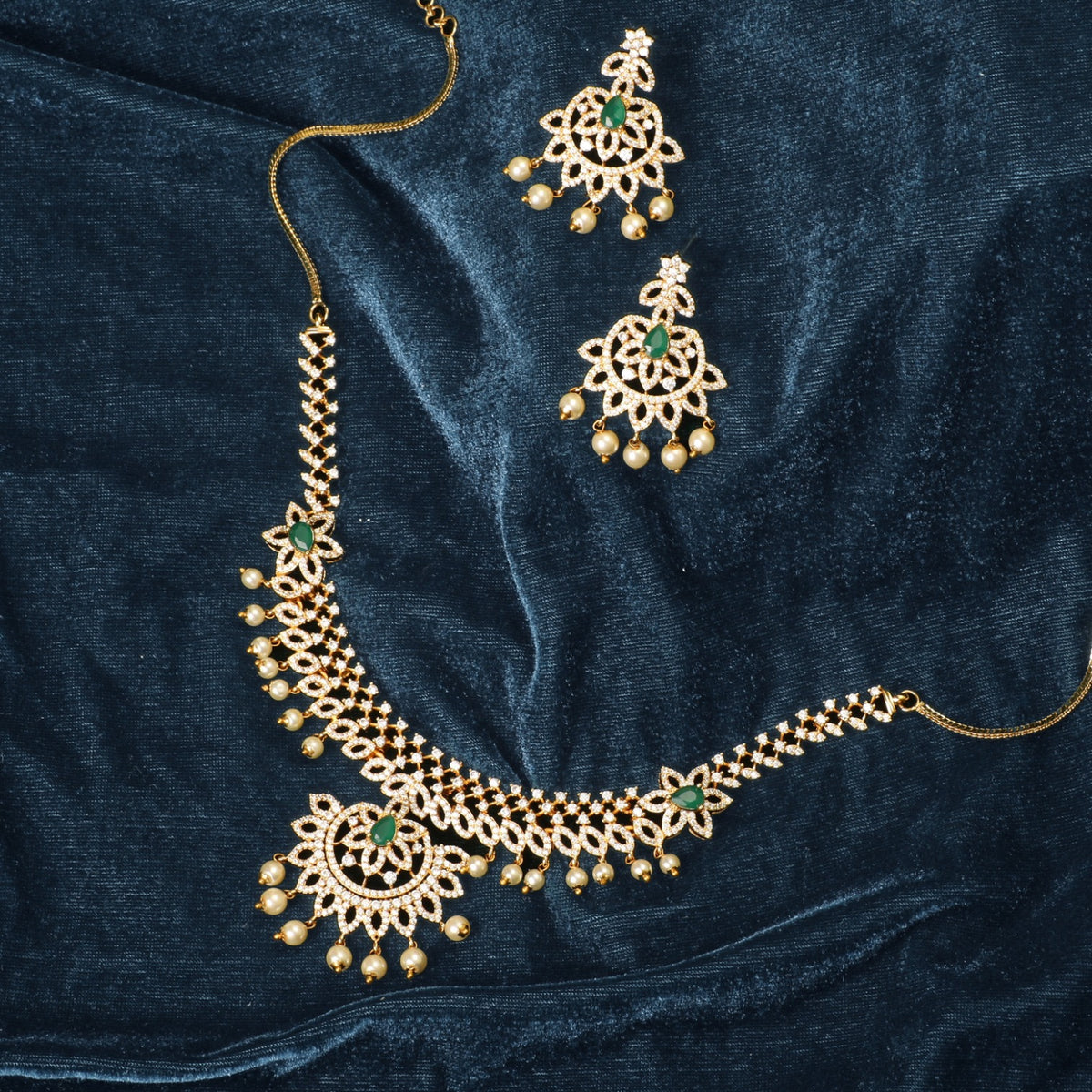 Clove Nakshatra CZ Necklace Set