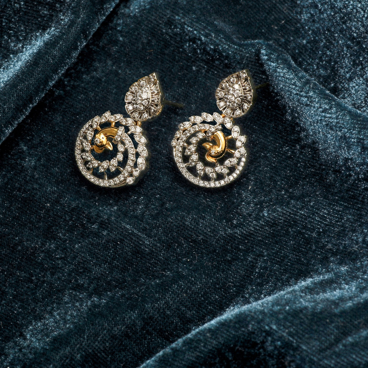 Pansy Nakshatra CZ Drop Earrings