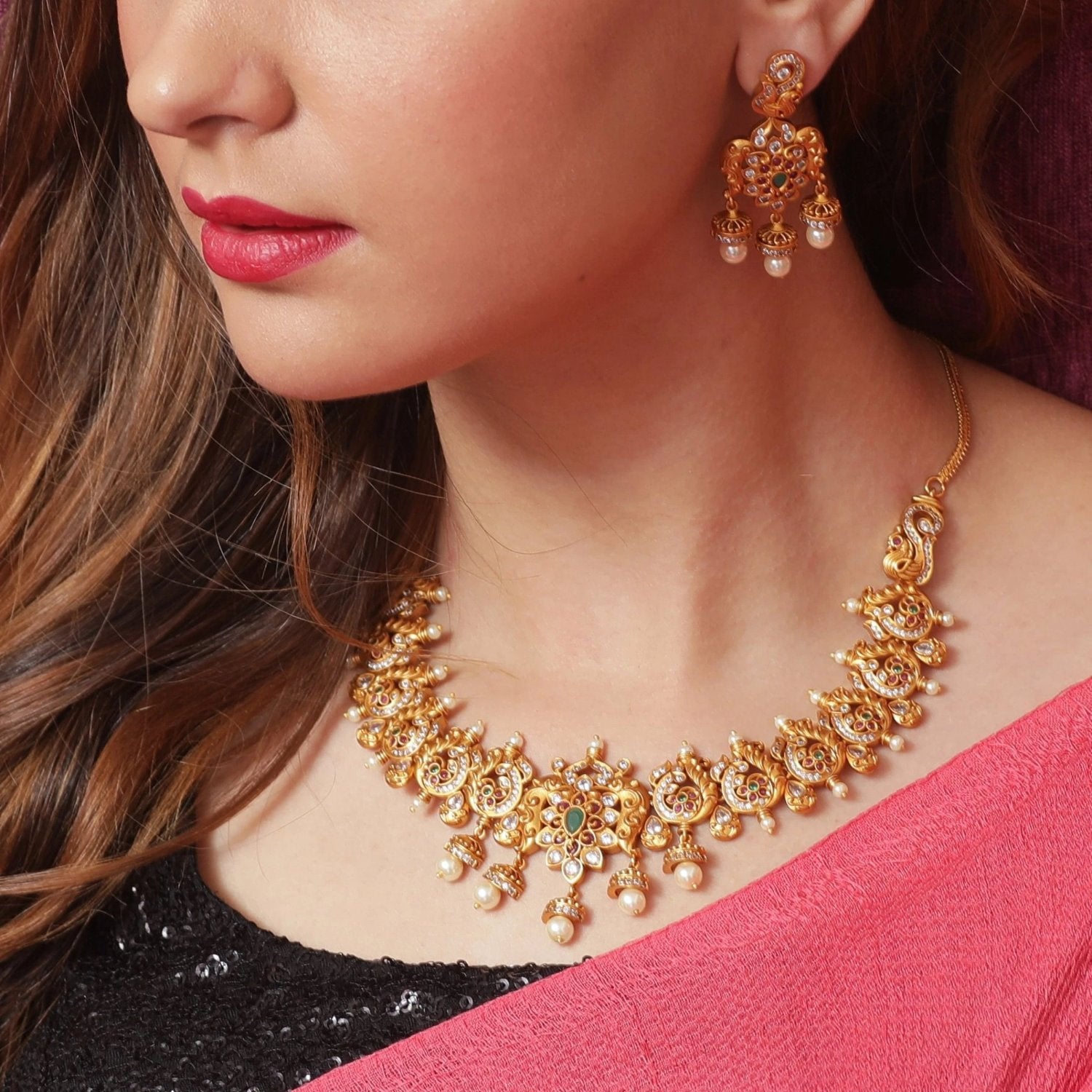 Tulshi Antique Necklace Set Indian Necklace Set Online Tarinika Tarinika India