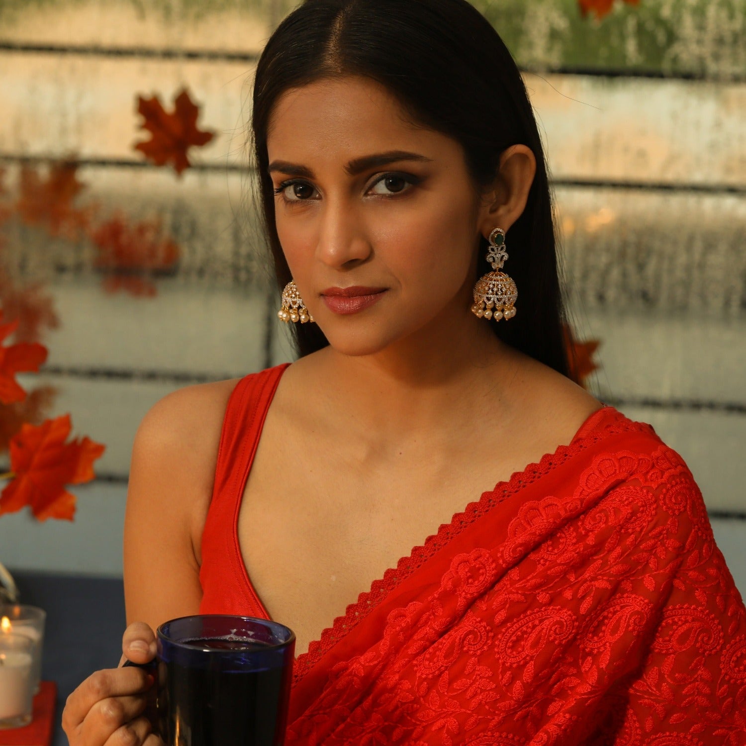 Rue Nakshatra CZ Jhumka Earrings