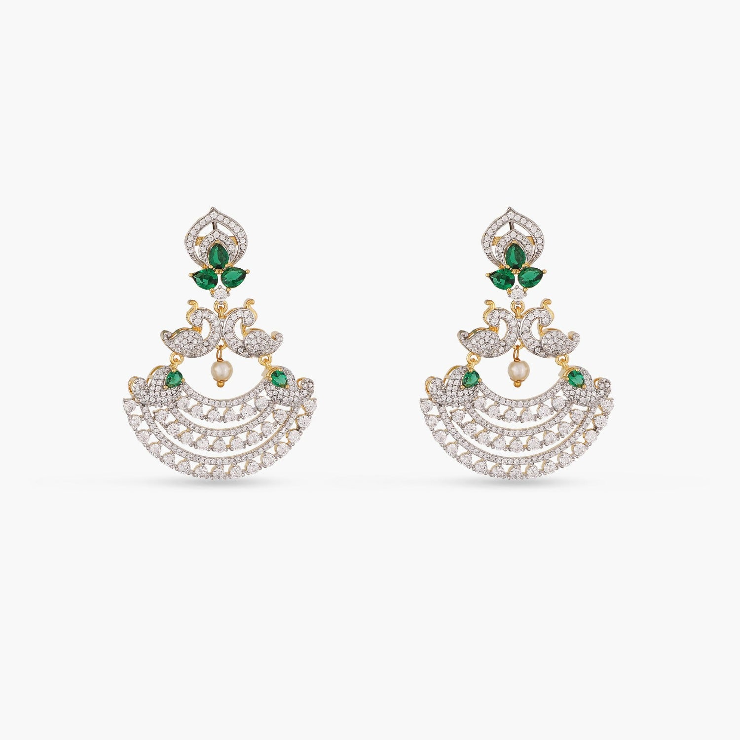 E.B.belle Elegant Women's Stainless Steel Square Geometric Hoop Earrings  Micro-paved Zircon Small Pearl Gold Plated Earring