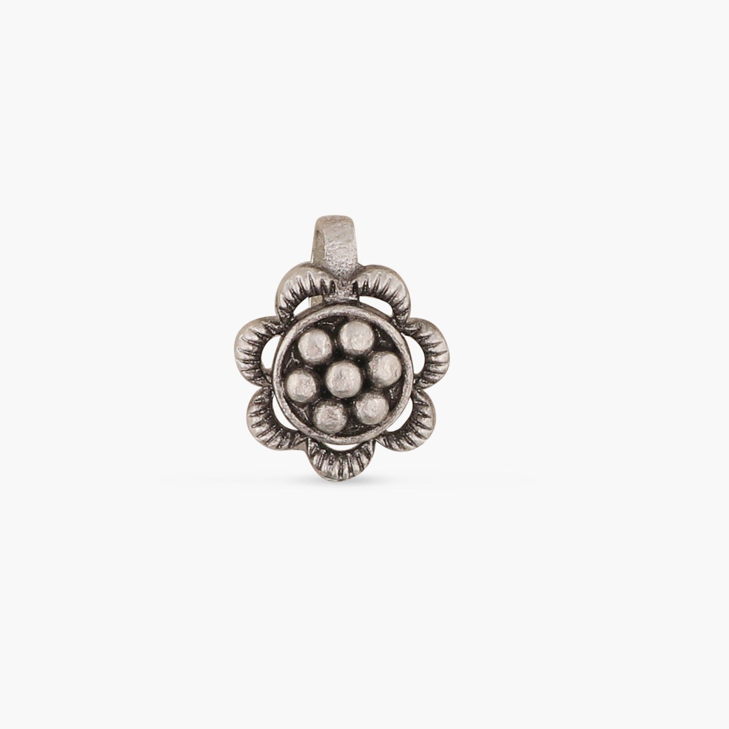 Maati Floral Statement Antique Oxidized Nose Pin