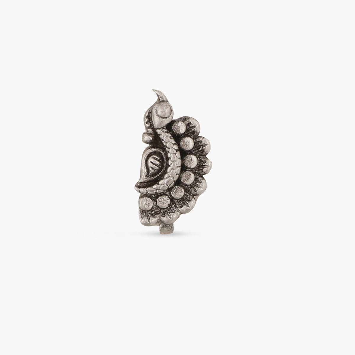 Maati Peacock Floral Antique Oxidized Nose Pin
