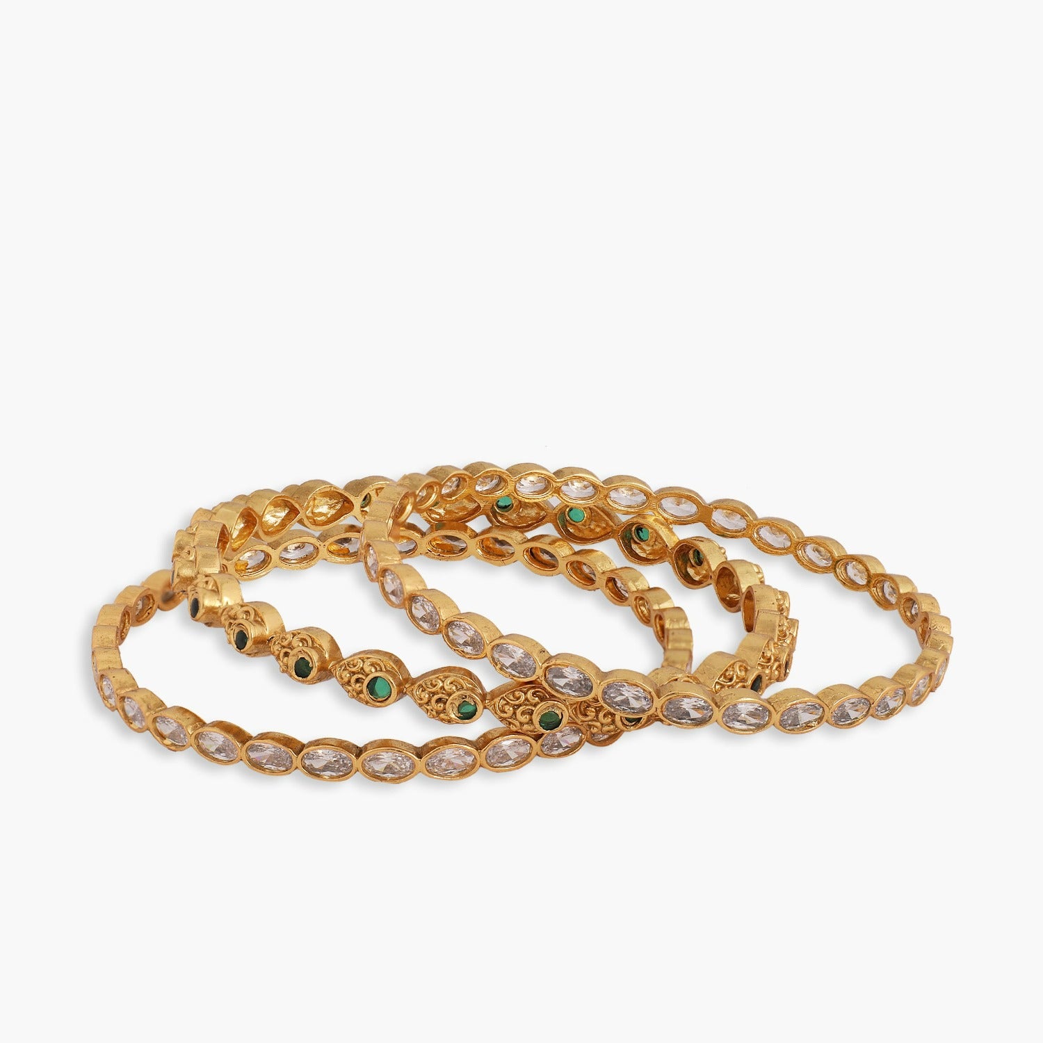Classic Three-Layer Stackable Antique Bangles