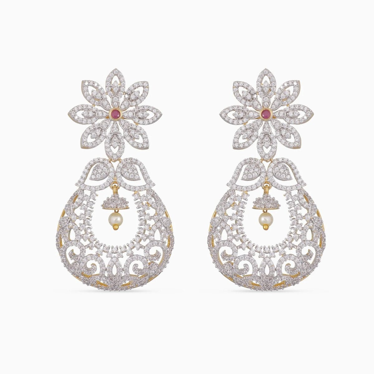 Buy Yellow Champagne Sparkle Cz Diamond Chandelier Earrings Online in India   Etsy