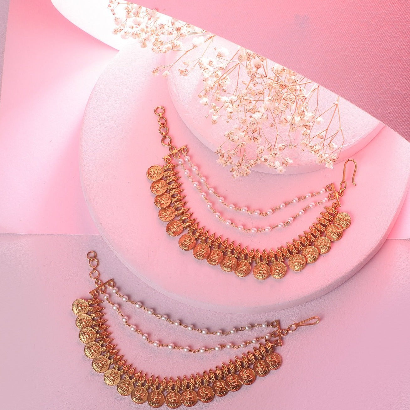 Antique Gold Plated Nitara Ear Chain 