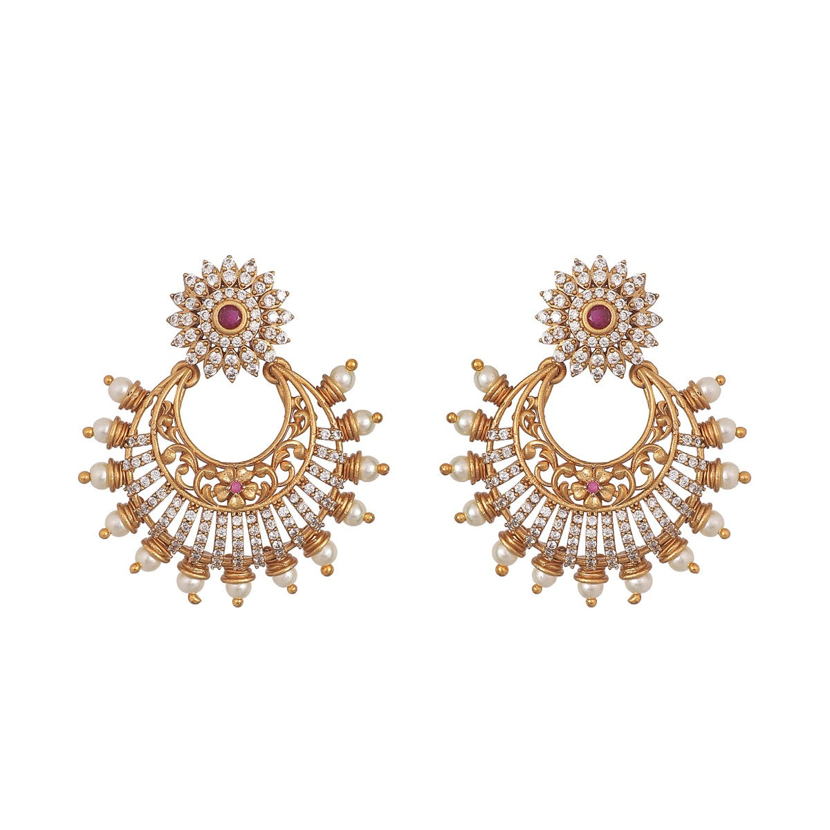 Antique Gold Plated Ela Earrings 