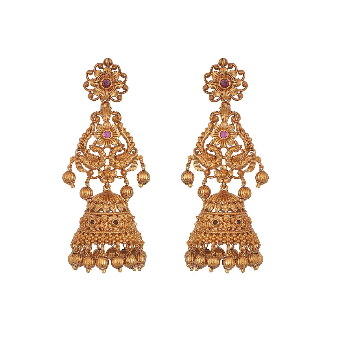 Antique Gold Plated Hanika Jhumka Earrings