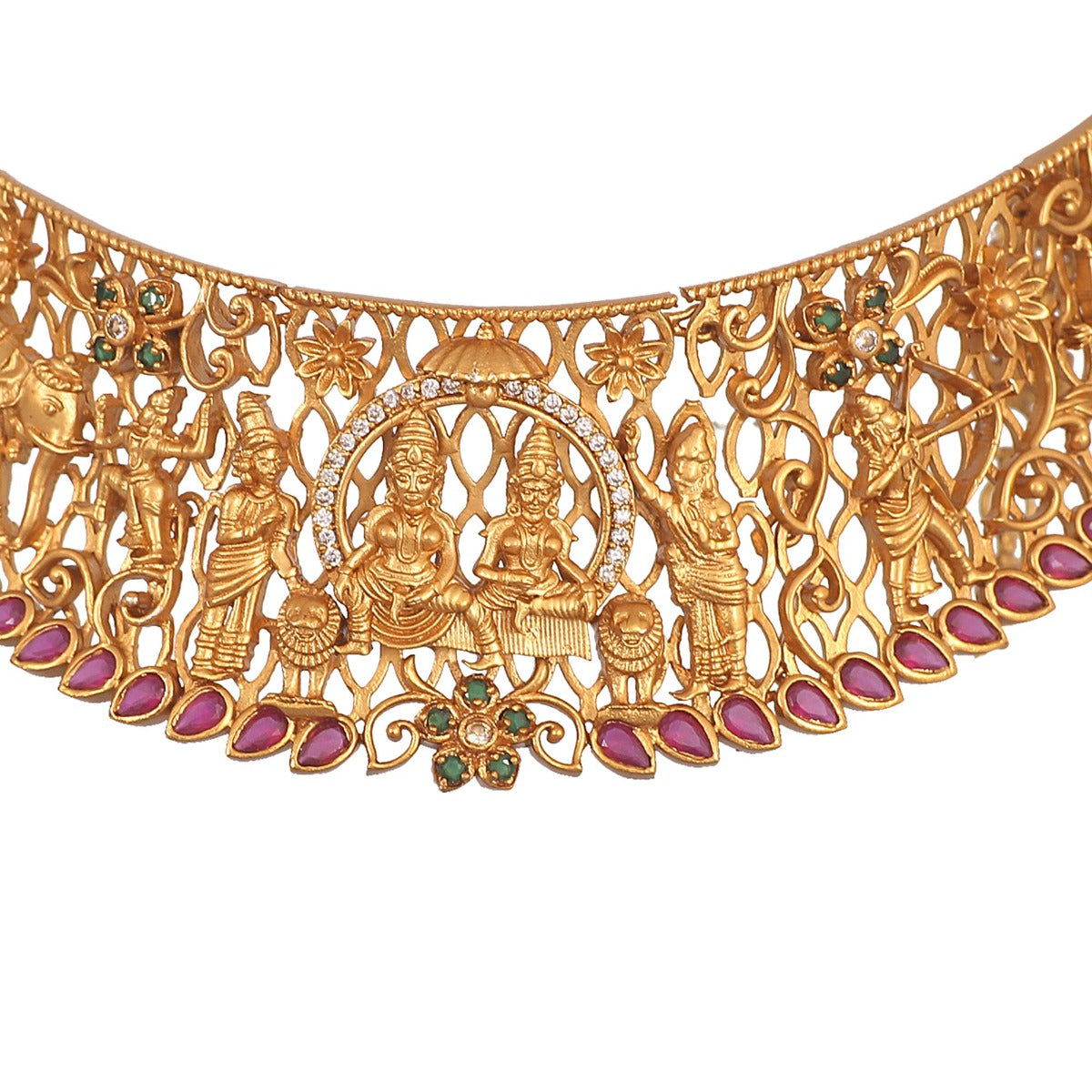 Antique Gold Plated Laasya Choker Earrings Set