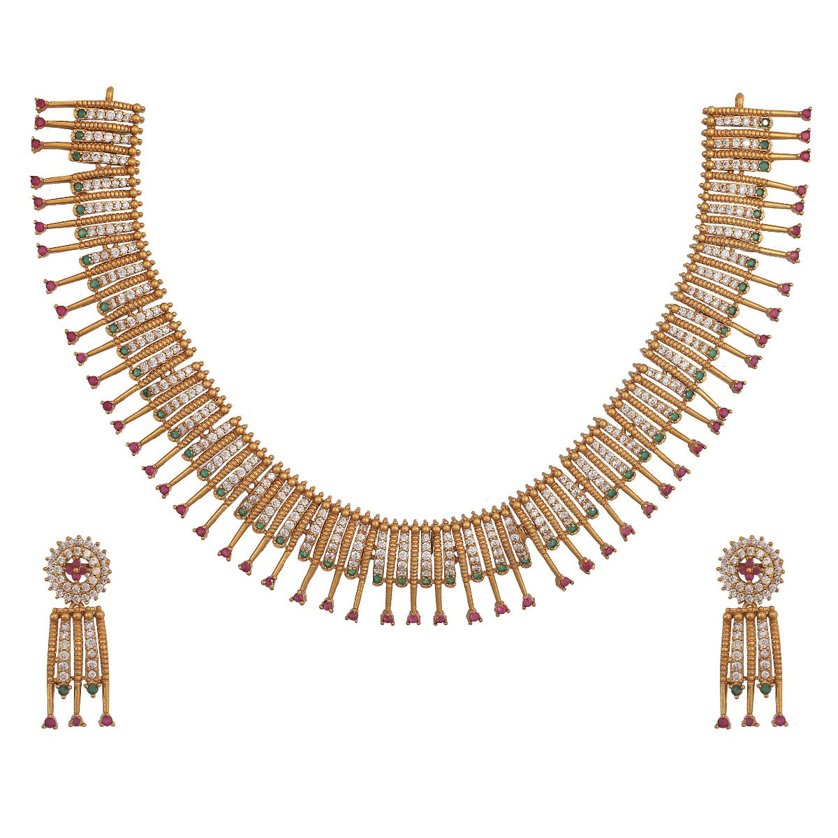 Antique Gold Plated Halyat Necklace Earrings Set