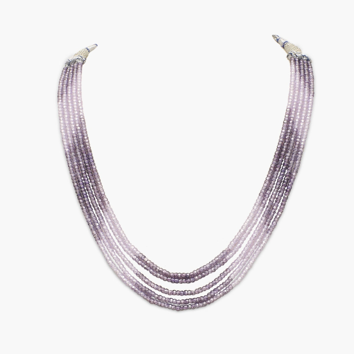 Lavender shaded Faceted Cubic Zirconia Beads Necklace