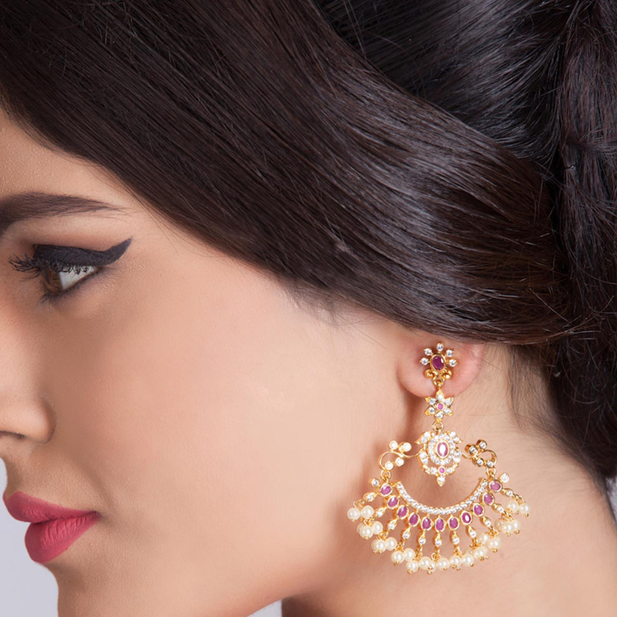 Sitara Nakshatra CZ Chandbali Earrings