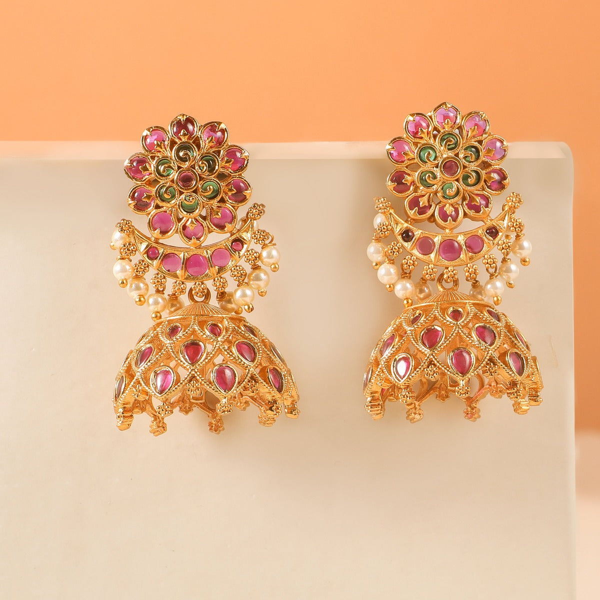 Antique Earrings Online | Antique Gold Earrings Designs | Kalyan Jewellers