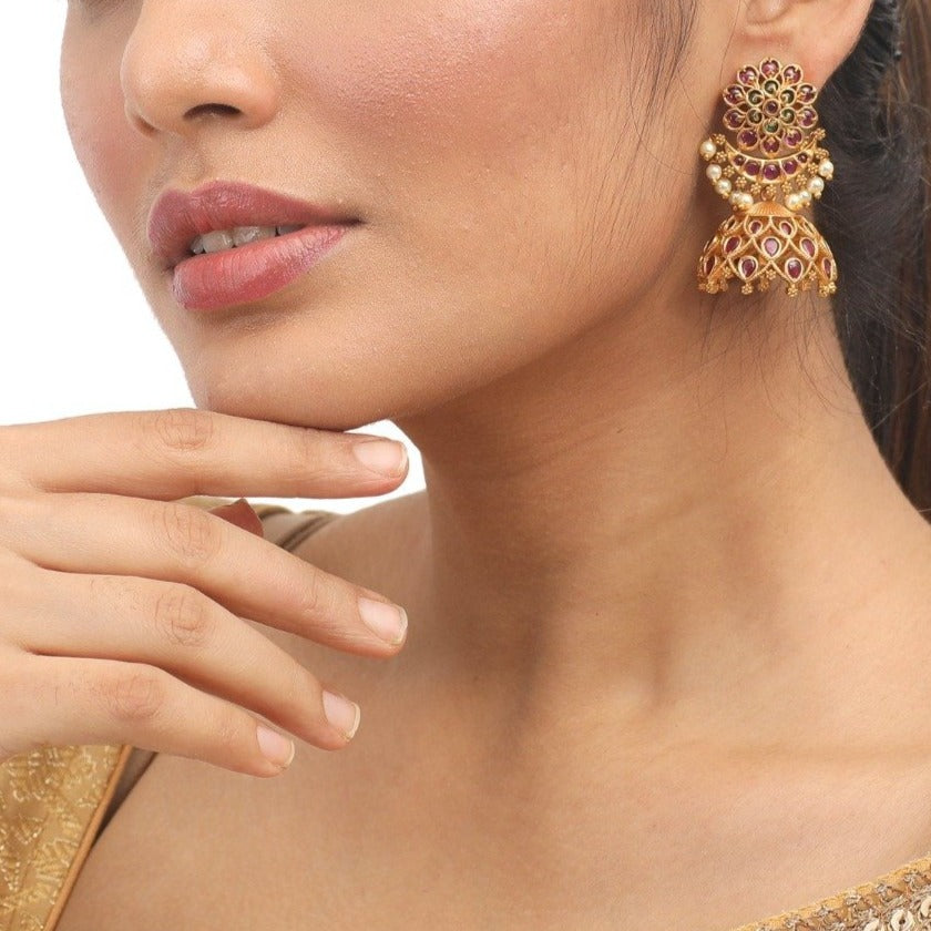 Antique Gold Plated Niha Earrings
