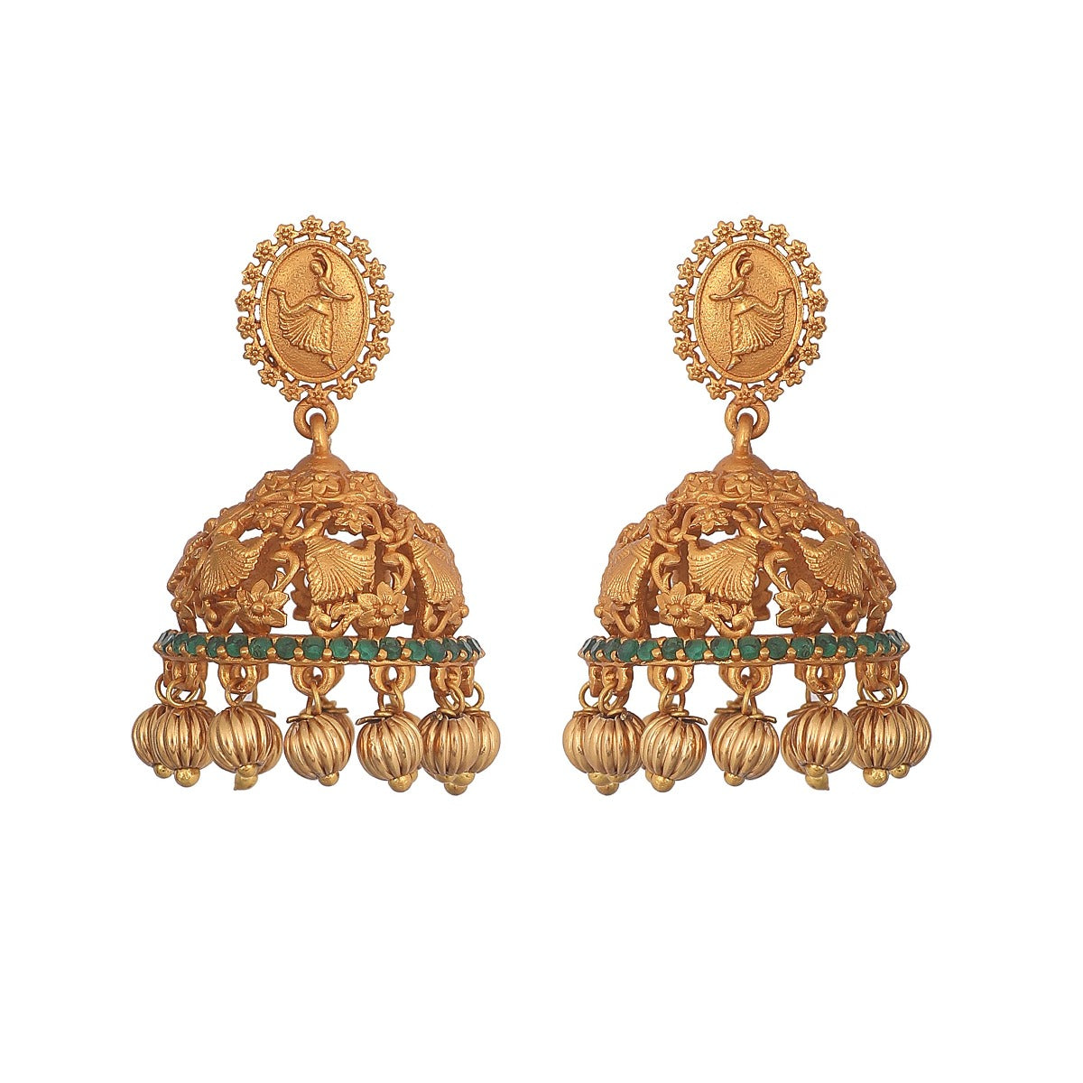Buy ANTICO Traditional Ethnic Fancy Chain BLUE GOLD Oxidized Jhumka Earrings  for Girls and Women Online at Best Prices in India - JioMart.