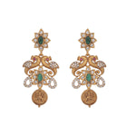 Antique Gold Plated Uzmi Long Necklace Earring Set