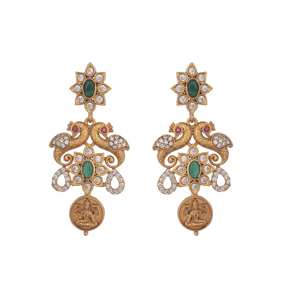 Antique Gold Plated Uzmi Long Necklace Earring Set
