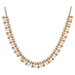 Antique Gold Plated Uzmi Long Necklace Earring Set