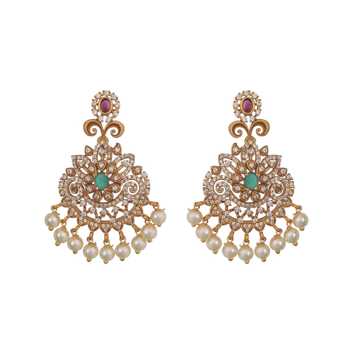 Antique Gold Plated Latika Necklace Earrings Set
