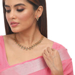 Antique Gold Plated Yutha Necklace Earring Set 