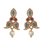 Antique Gold Plated Yutha Necklace Earring Set 