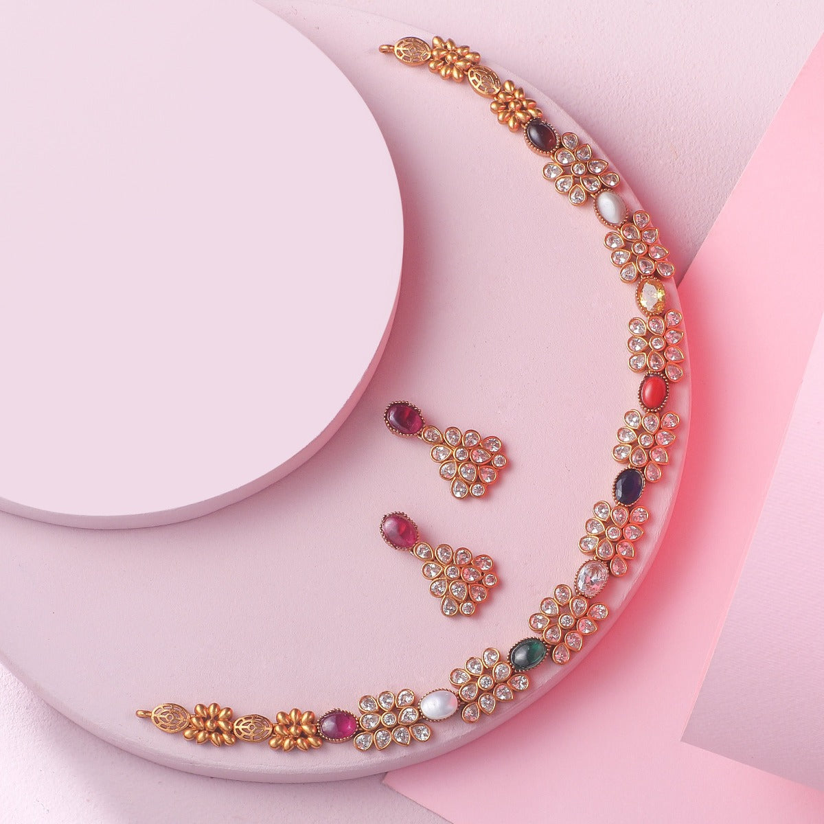 Elite Pink Necklace set – KaurzCrown.com