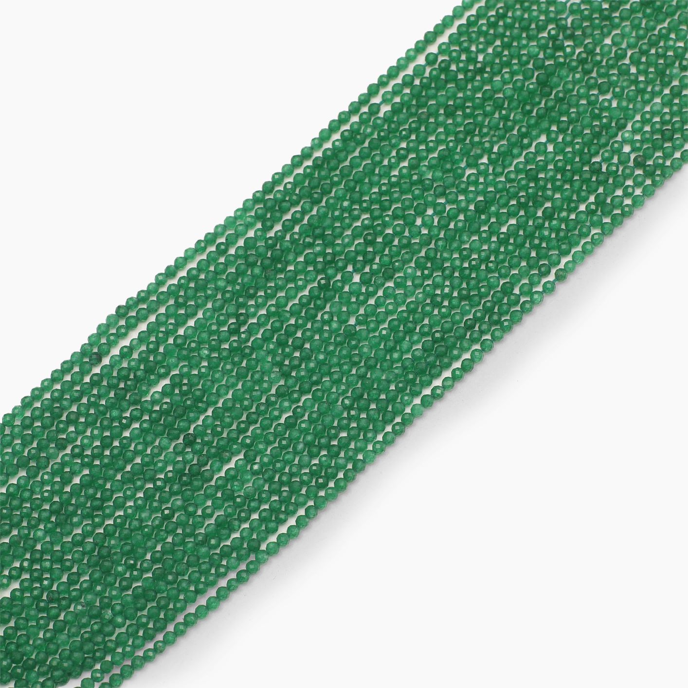 Dark green Jade Quartz Diamond Cutting Beads- Sold Per Strand