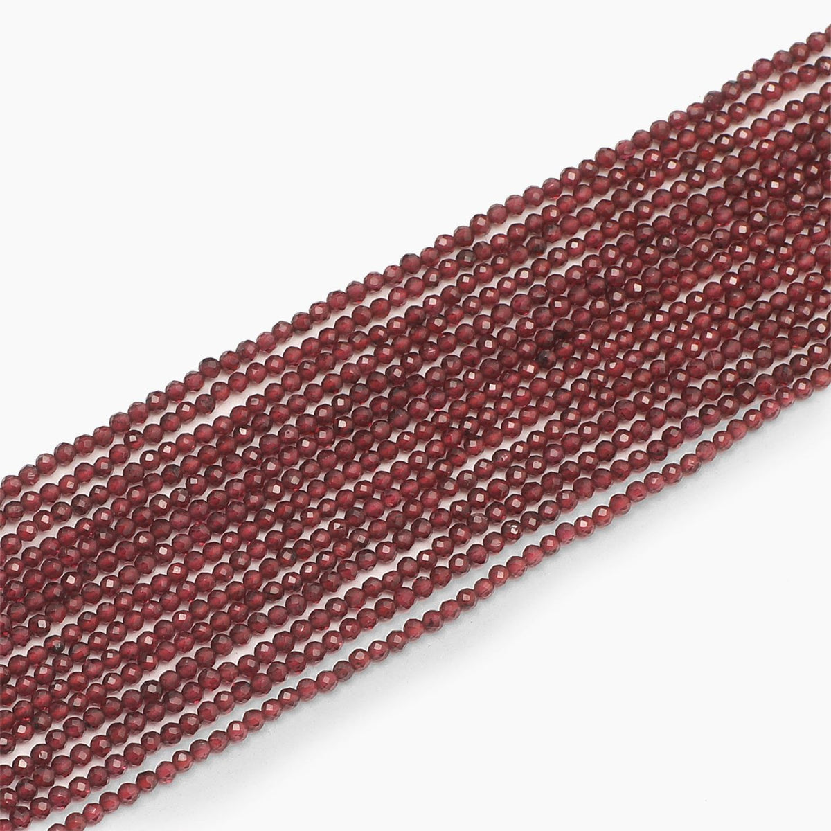 Red Garnet Quartz Diamond Cutting  Beads-Sold Per Strand